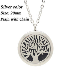 Life tree magnetic 316L stainless steel aromatherapy lockets