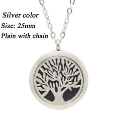 Life tree magnetic 316L stainless steel aromatherapy lockets