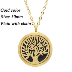 Life tree magnetic 316L stainless steel aromatherapy lockets