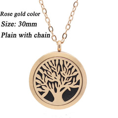 Life tree magnetic 316L stainless steel aromatherapy lockets