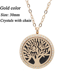 Life tree magnetic 316L stainless steel aromatherapy lockets