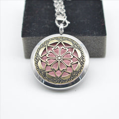 Essential Oil Diffuser Perfume Locket with Chain 30mm Stainless Steel