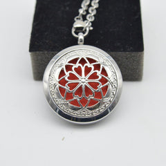 Essential Oil Diffuser Perfume Locket with Chain 30mm Stainless Steel