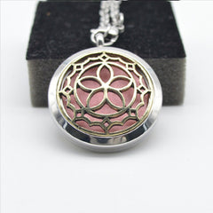 Essential Oil Diffuser Perfume Locket with Chain 30mm Stainless Steel