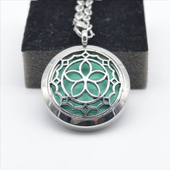 Essential Oil Diffuser Perfume Locket with Chain 30mm Stainless Steel