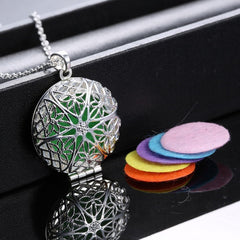 Aromatherapy Locket Pendant Necklace Free felt Pads Round