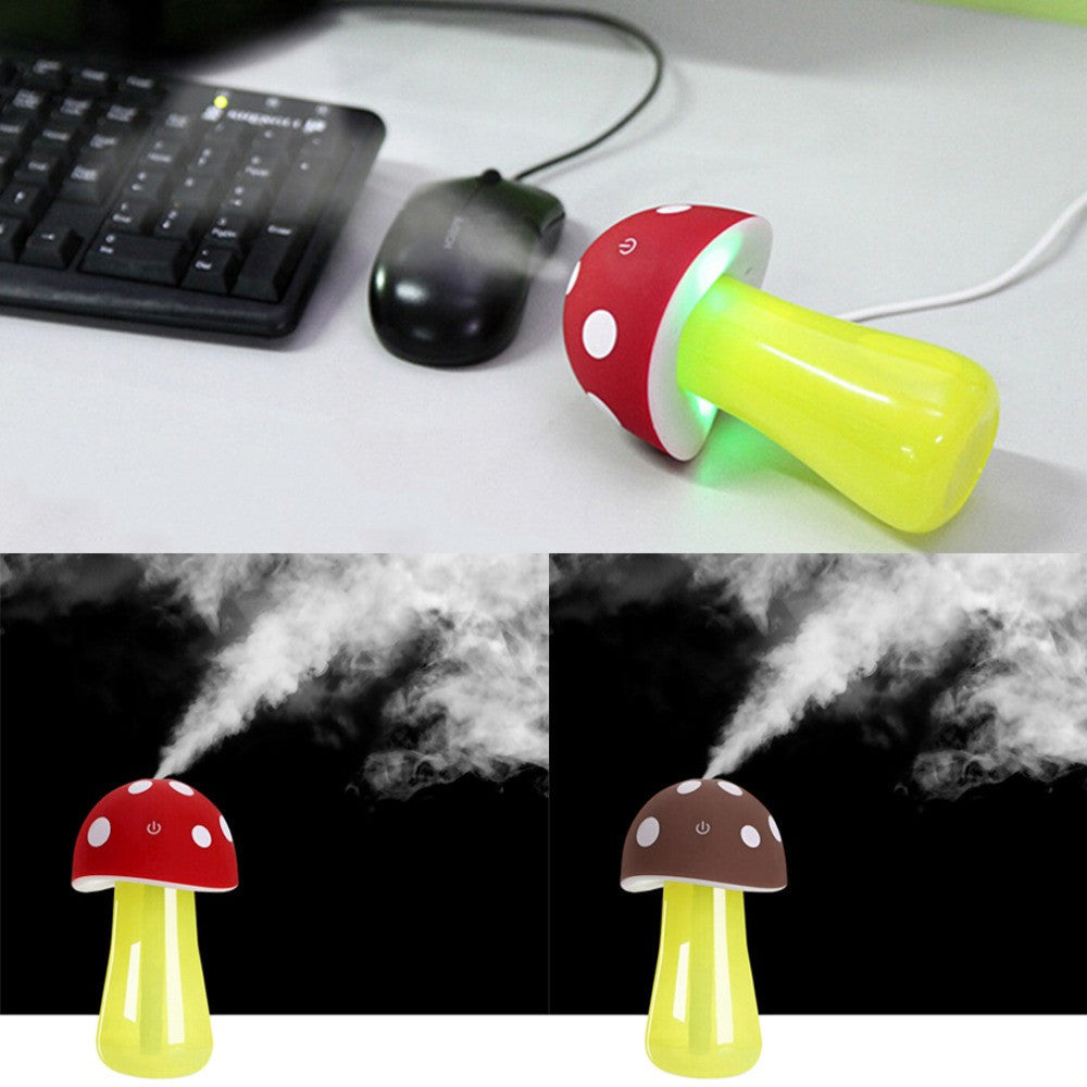 Hot Mushroom USB Aroma Humidifier Night Lamp