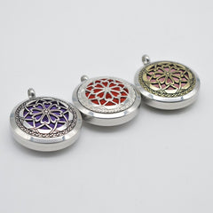 Essential Oil Diffuser Perfume Locket with Chain 30mm Stainless Steel