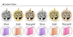 Life tree magnetic 316L stainless steel aromatherapy lockets