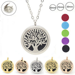 Life tree magnetic 316L stainless steel aromatherapy lockets